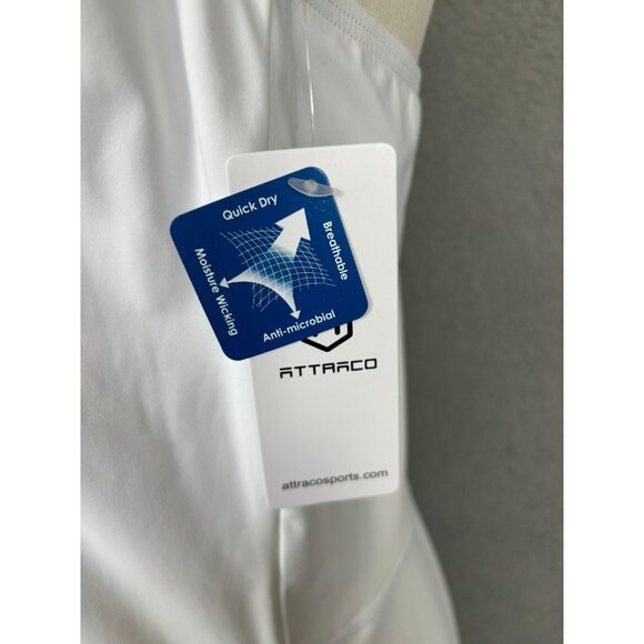 Attraco Women's Scalloped Edge White Athletic Dress Size Large New With Tag's. - Picture 4 of 8